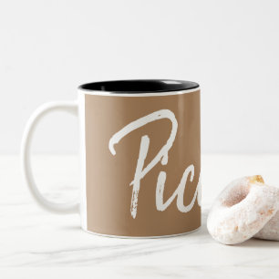 typografie van de koffieliefhebbers van Piccolo Tweekleurige Koffiemok
