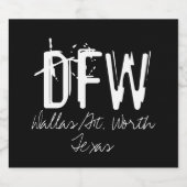 Typografie van de luchthavencode DFW Dallas Bier Etiket (Enkel label)