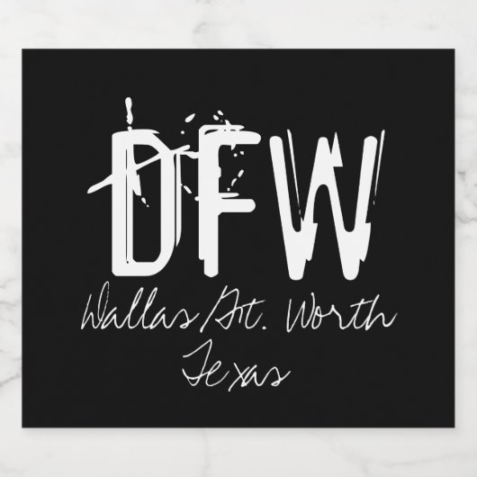 Typografie van de luchthavencode DFW Dallas Bier Etiket