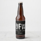 Typografie van de luchthavencode DFW Dallas Bier Etiket