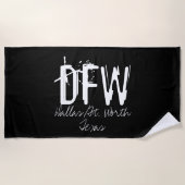 Typografie van de luchthavencode DFW Dallas Strandlaken (Voorkant)
