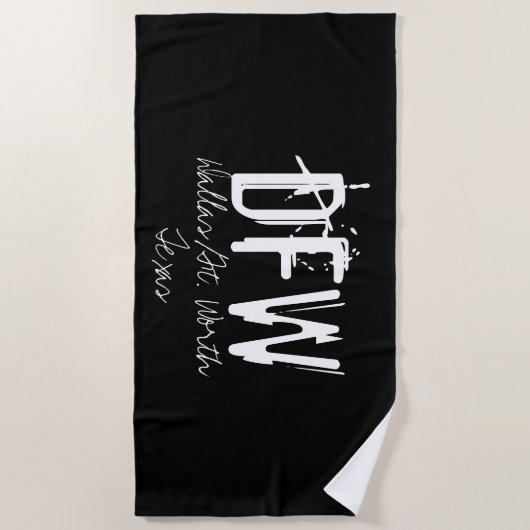 Typografie van de luchthavencode DFW Dallas Strandlaken (Voorkant)