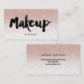 Typografie van de make-up faux nam gouden chevron visitekaartje (Voorkant / Achterkant)