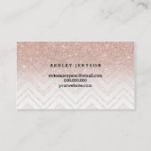 Typografie van de make-up faux nam gouden chevron visitekaartje (Achterkant)