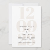 Typografie van de moderne grijze Cream Date Save The Date (Voorkant)