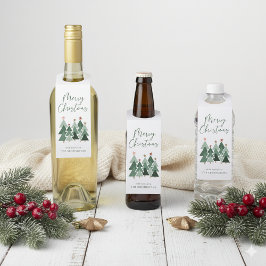 Typografie van de moderne Rustische kerstbomen Flessenhanger