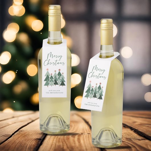 Typografie van de moderne Rustische kerstbomen Flessenhanger
