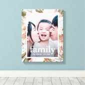 Typografie van de prachtige Floral Family Canvas Afdruk (Insitu (Houten vloer))