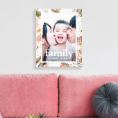 Typografie van de prachtige Floral Family Canvas Afdruk (Insitu (Woonkamer))