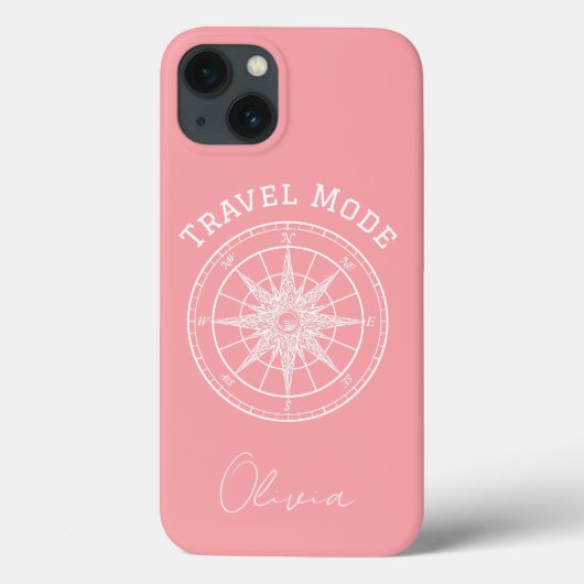 Typografie van de reismodus, kompas, minimalistis Case-Mate iPhone case (Achterkant)