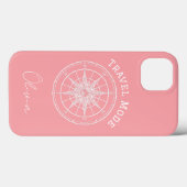 Typografie van de reismodus, kompas, minimalistis Case-Mate iPhone case (Achterkant (horizontaal))