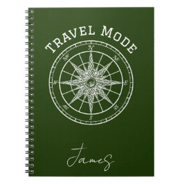 Typografie van de reismodus,  kompas, minimalistis notitieboek