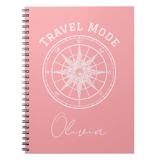 Typografie van de reismodus, kompas, minimalistis notitieboek (Voorkant)
