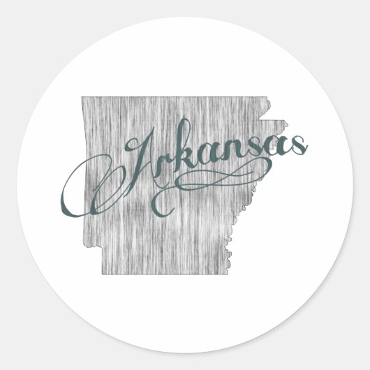 Typografie van de staat Arkansas Ronde Sticker (Voorkant)