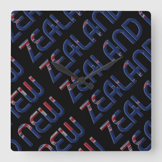 Typografie van de vlag van Nieuw-Zeeland Vierkante Klok (Voorkant)