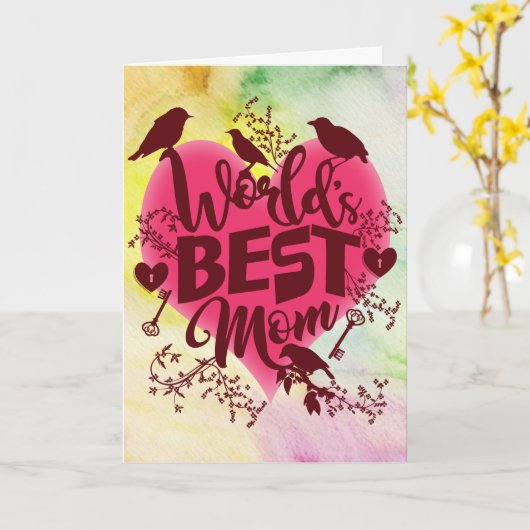 Typografie van de Waterverf van de Moederdag van Kaart (Gele Bloem)