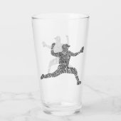 Typografie van de Word Art van honkbal Pitcher Glas (Achterkant)