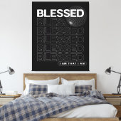 typografie van de zalige affirmatie canvas afdruk (Insitu (Slaapkamer))