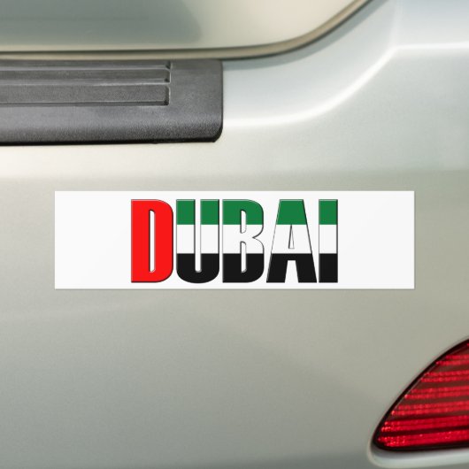 Typografie van Dubai City UAE-vlag Bumpersticker (Op auto)