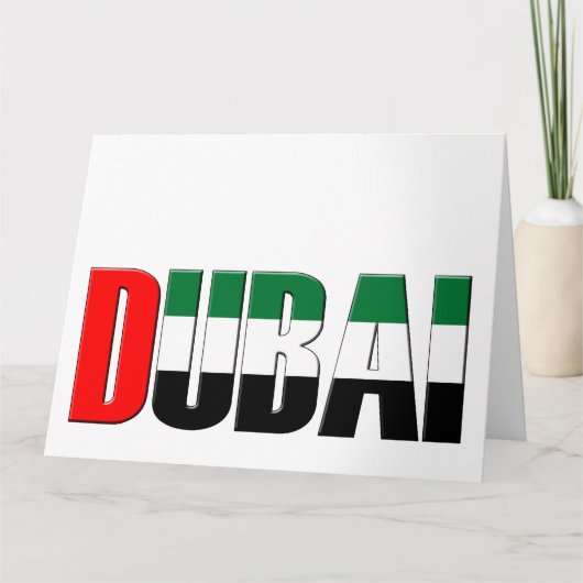 Typografie van Dubai City UAE-vlag Kaart (Voorkant)