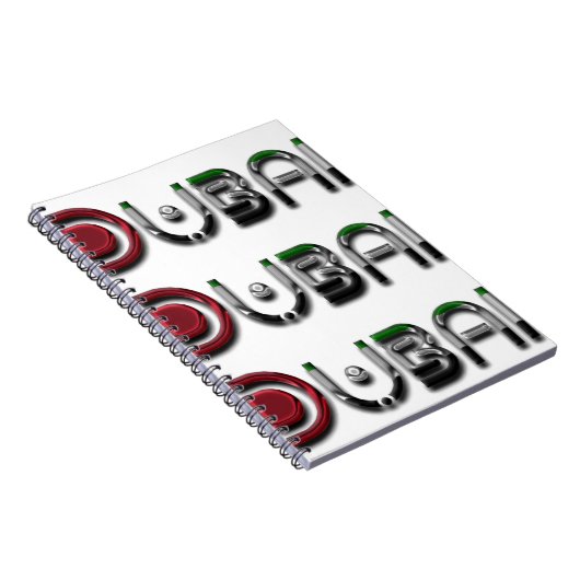 Typografie van Dubai City UAE-vlag Notitieboek (Rechterzijde)