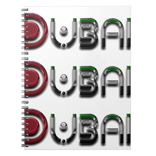 Typografie van Dubai City UAE-vlag Notitieboek (Voorkant)