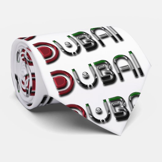 Typografie van Dubai City UAE-vlag Stropdas (Opgerold)