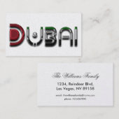 Typografie van Dubai City UAE-vlag Visitekaartje (Voorkant / Achterkant)