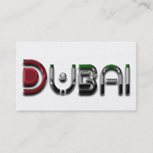 Typografie van Dubai City UAE-vlag Visitekaartje