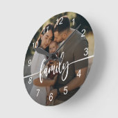 Typografie van familiefoto ronde klok (Hoek)