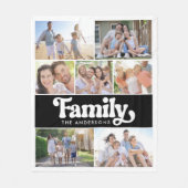 Typografie van familierendrong fotocollage fleece deken (Voorkant)