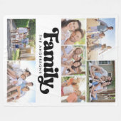 Typografie van familierendrong fotocollage fleece deken (Voorkant (Horizontaal))