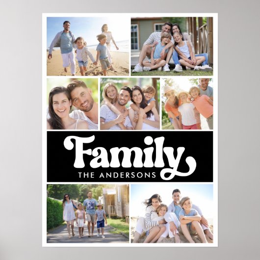 Typografie van familierendrong fotocollage poster (Voorkant)