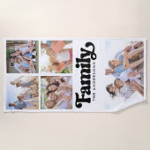 Typografie van familierendrong fotocollage strandlaken (Voorkant)
