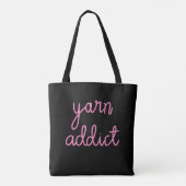 Typografie van garenverslaving tote bag (Achterkant)