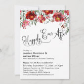 Typografie van Happily Ever After bordeauxrode blo Kaart (Voorkant)