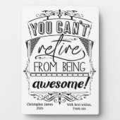 Typografie van het citaat van de pensionering fotoplaat (voorkant)