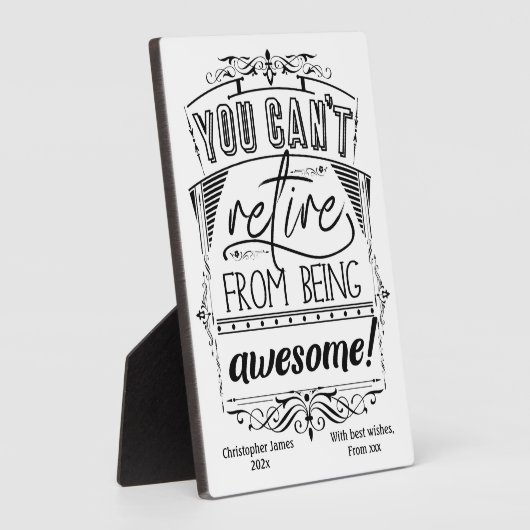 Typografie van het citaat van de pensionering fotoplaat (Zijkant)