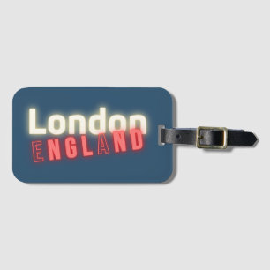 Typografie van het hedendaagse Londense Neon Light Bagagelabel