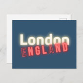 Typografie van het hedendaagse Londense Neon Light Briefkaart (Voorkant / Achterkant)