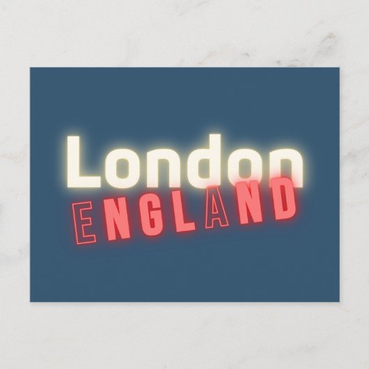 Typografie van het hedendaagse Londense Neon Light Briefkaart (Voorkant)
