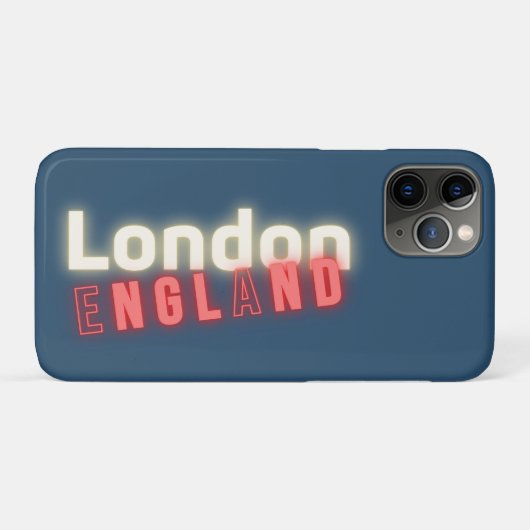 Typografie van het hedendaagse Londense Neon Light Case-Mate iPhone Case (Achterkant (horizontaal))