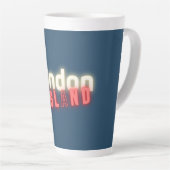 Typografie van het hedendaagse Londense Neon Light Latte Mok (Rechterhoek)