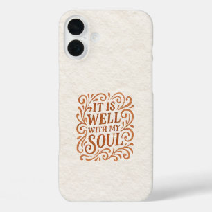 Typografie van 'Het is goed met mijn ziel' iPhone 16 Plus Hoesje