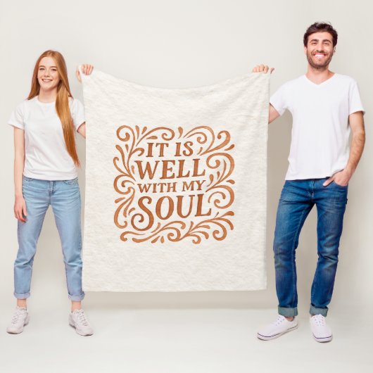 Typografie van 'Het is goed met mijn ziel' Fleece Deken (In situ)