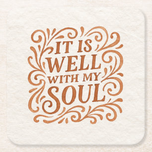 Typografie van 'Het is goed met mijn ziel' Kartonnen Onderzetters