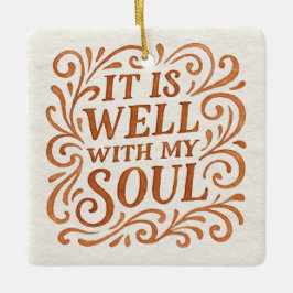 Typografie van 'Het is goed met mijn ziel' Keramisch Ornament