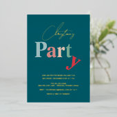 Typografie van het kerstfeest folie uitnodiging (Staand Voorkant)