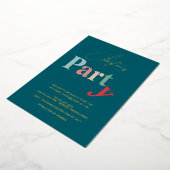 Typografie van het kerstfeest folie uitnodiging (Gedraaid)