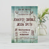 Typografie van het landschap Barn Wood Wedding Inv Kaart (Staand voorkant)